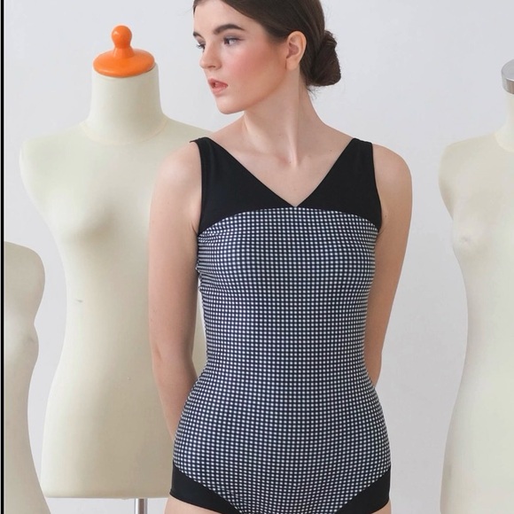 Other - Black & White Gingham One-Piece Swimsuit